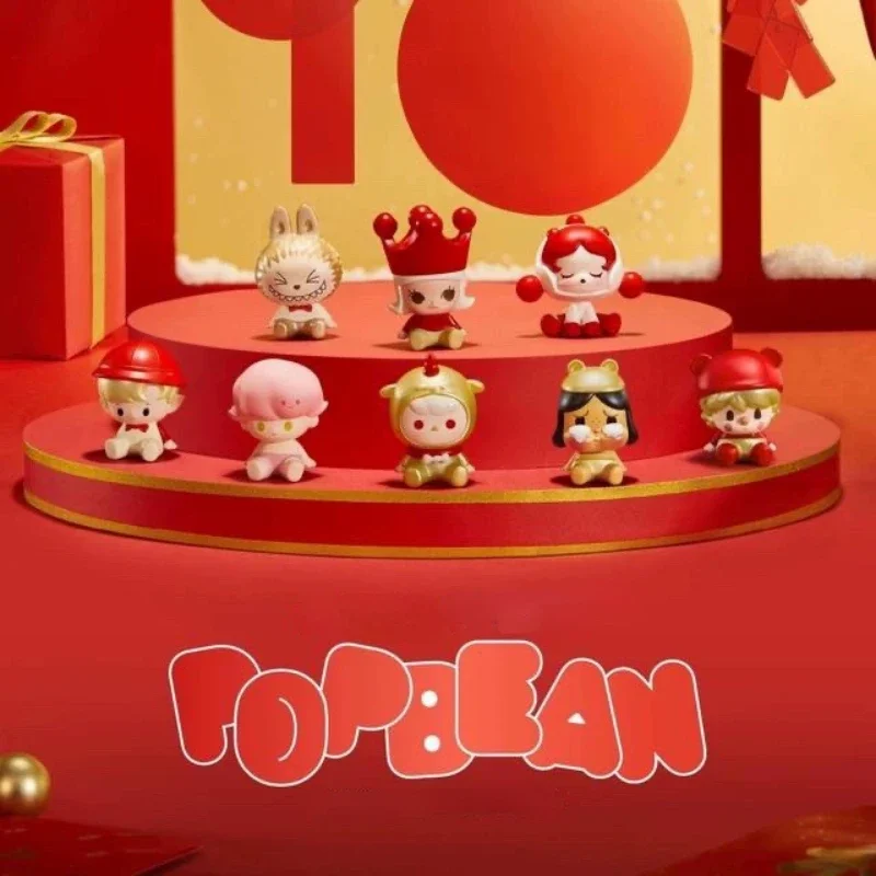 Popmart Pop Bean Happy New Year Classic Sitting Posture Series Mini Dolls Anime Figure Kawaii Desktop Ornaments Gifts Collection view 6