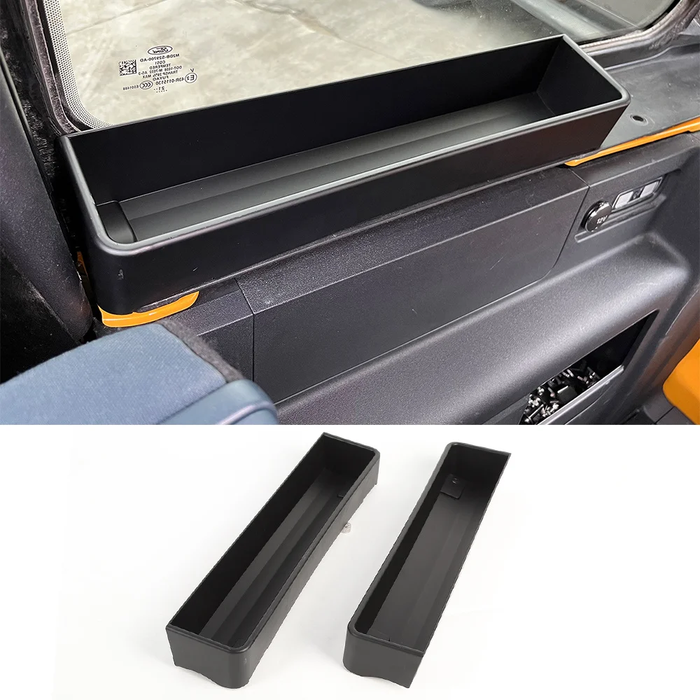 

2Pcs ABS Black Rear Trunk Side Storage Box Tray Organizer Fit for Ford Bronco 4-Door 2021-2024 Interior Car Accessories