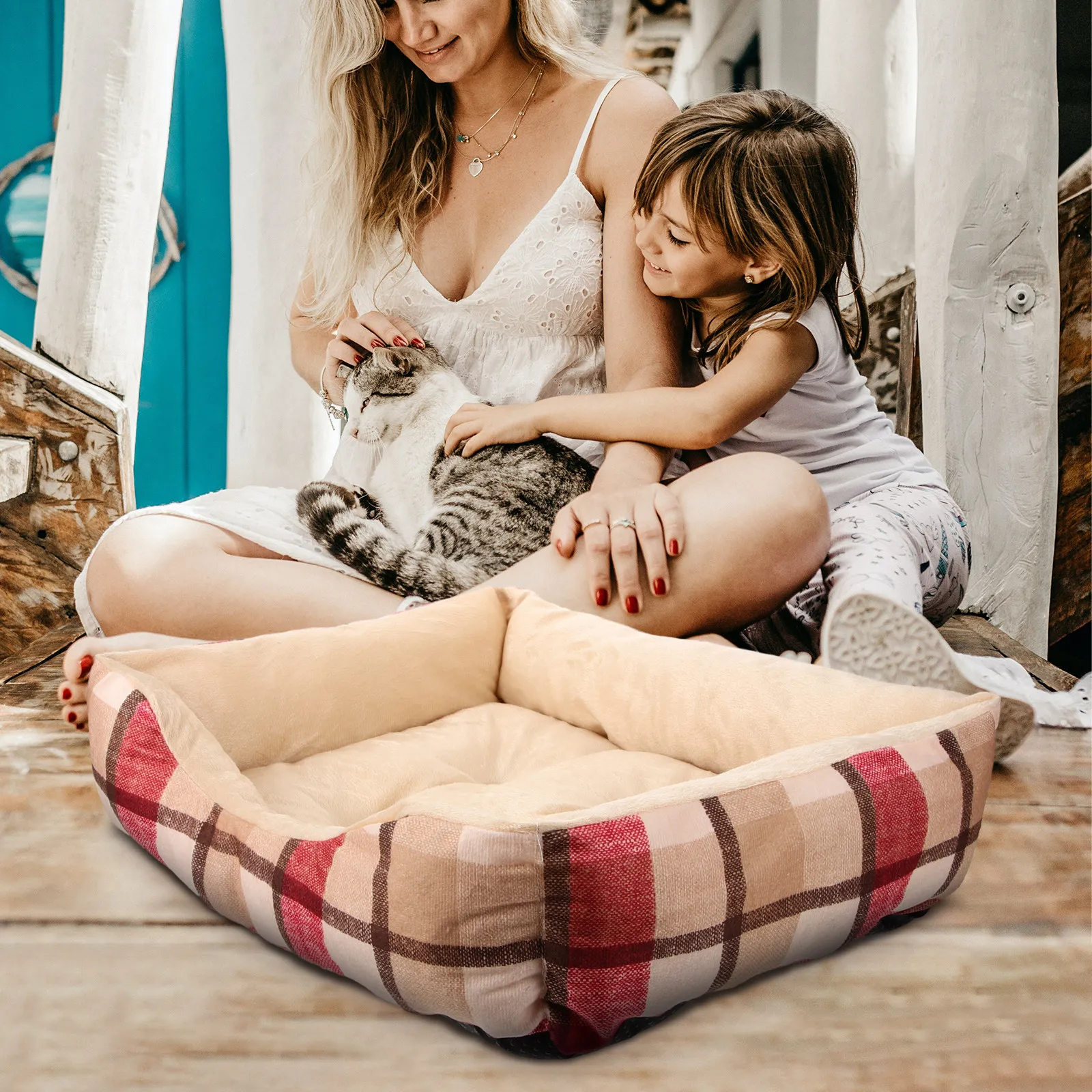

Christmas Style Cat Nest Cotton Pet Warm Sleeping Cushion Small Dog Bed Comfortable Rest Supply Christmas Style Cat