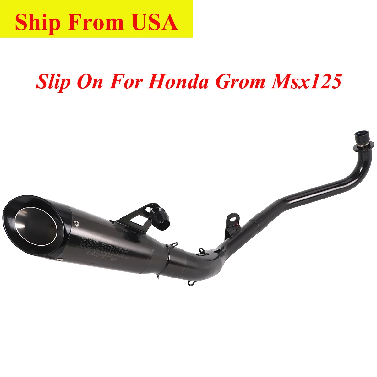 

For Honda Grom Msx125 2013-2025 Complete Exhaust System Motorcycle Exhaust Slip On Muffler Baffle Pipe Grom Exhaust