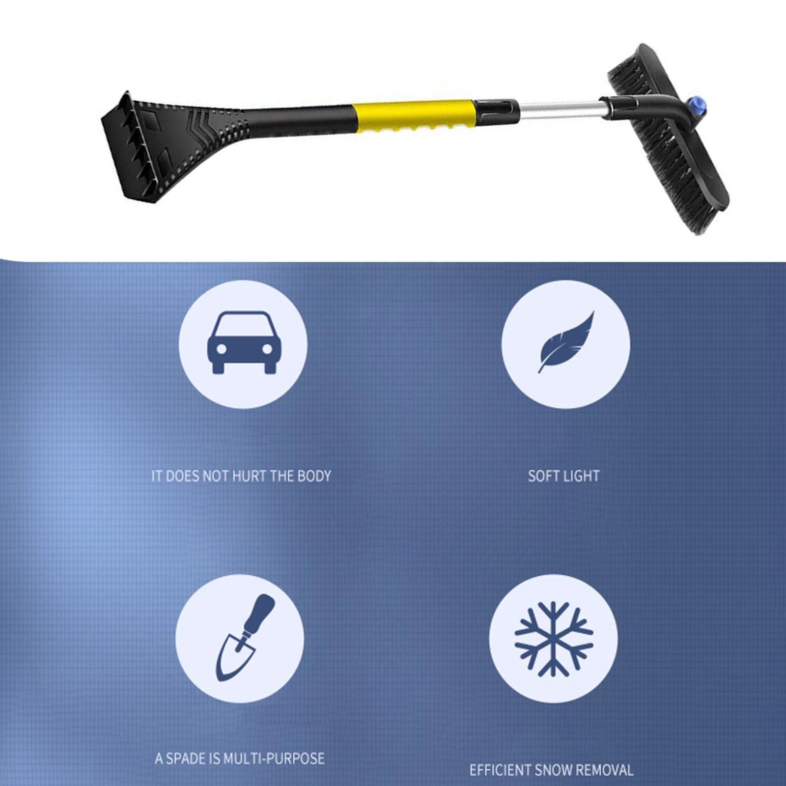 

Winter Detachable Removable Retractable Snow Shovel Cleaning Brush Portable Deicing Supplies Auto Windshield