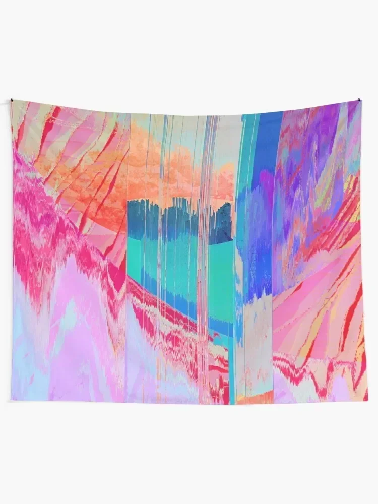 Color Mosh - Glitch Art Print Tapestry Room Decorations Aesthetic Outdoor Decor Tapestry