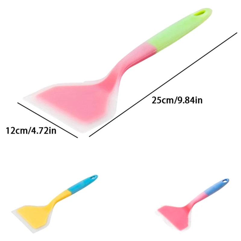 Utensilios de cocina de silicona de Color aleatorio, espátula para carne de res, huevo, raspador de cocina, pala ancha para Pizza, 1 piezas