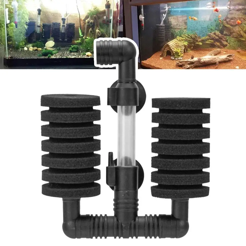 Double-head Biochemical Cotton Fish Tank Filter Portable Mini Sponge Tank Access Aquarium Fish Filter Pet Wall-mounted N2C9