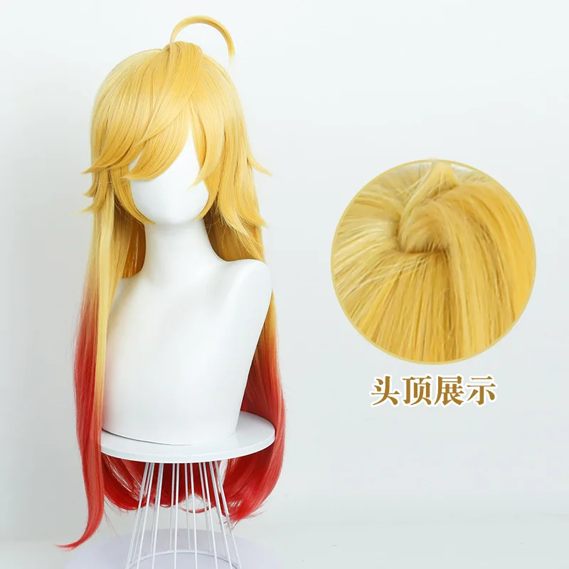 Synthetic Cosplay Wig Gold Red Gradient Anime Style Panty-Inspired Angel Tank Top Daily Party Costume Long Wavy Hair