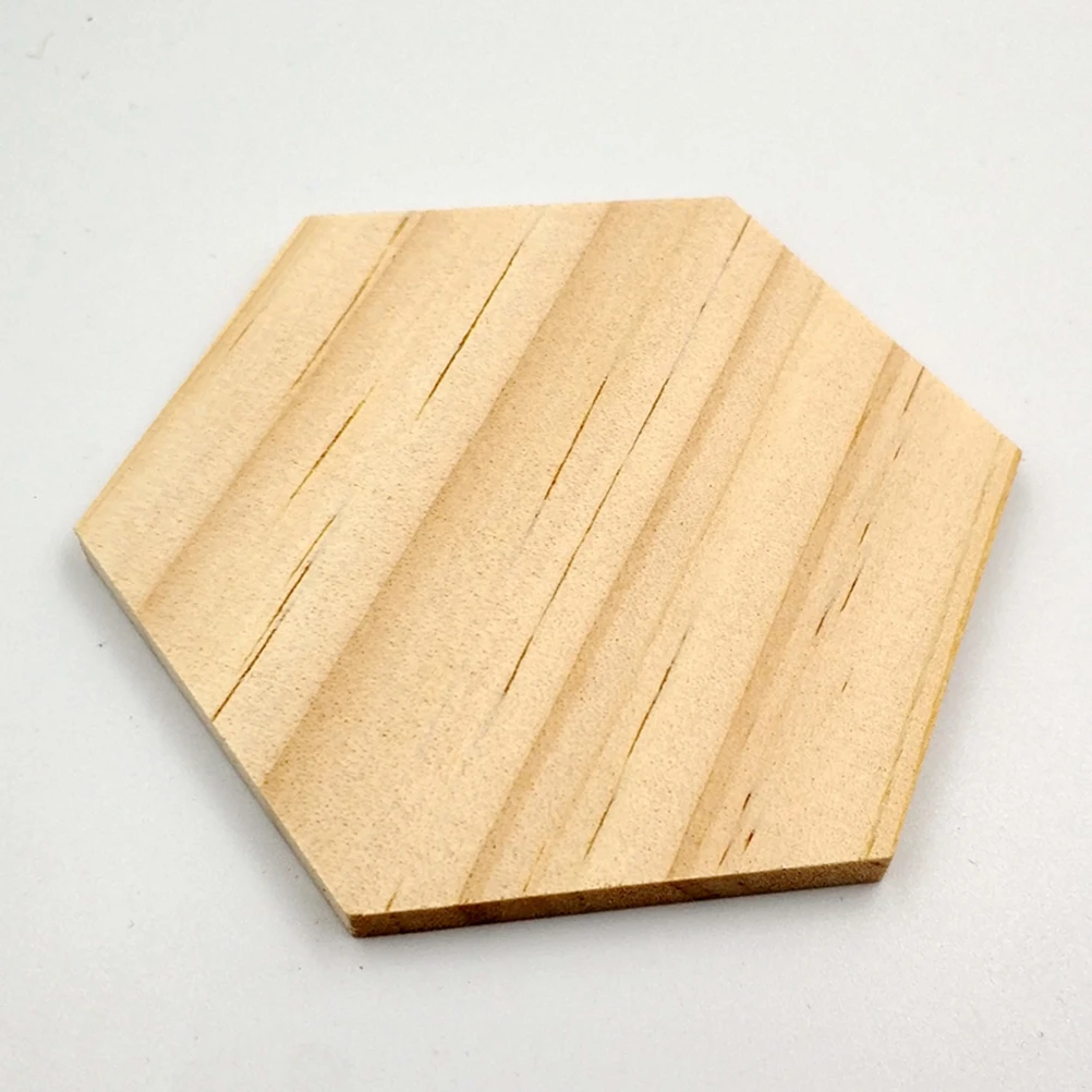 

25 pcs Wooden Hexagon Slices Natural Wood Decorative Craft Coasters Ornament Diy Project Wedding Party Decoration 3.8Cm Wood