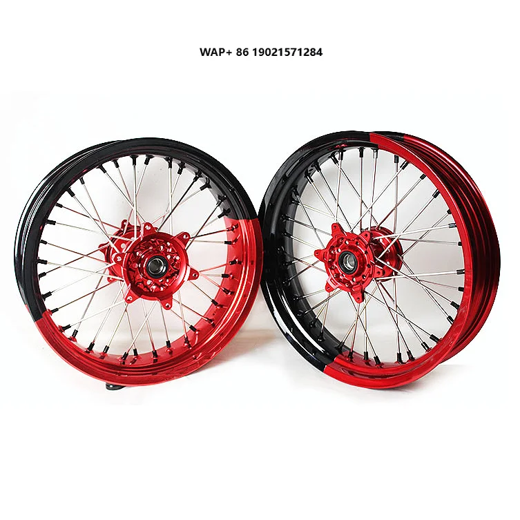 Motorcycle 16/17 Inch Aluminum Alloy 7116-T6 Motorcycle Full Set Super Motard Wheels for Honda CR250 CRF450R