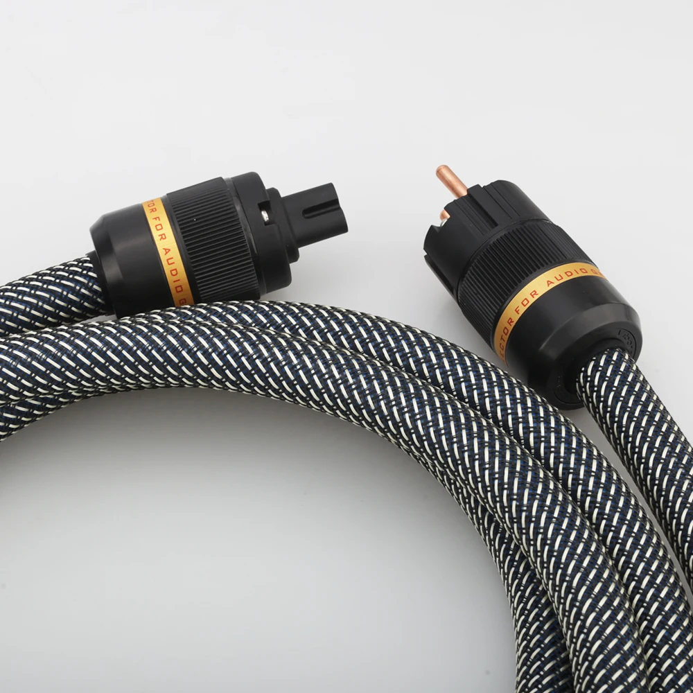 Audiocrast 10AWG HiFi Power Cord Schuko 16mm EU Mains Power Figure 8 IEC Female Plug High-Fidelity Audio Cable