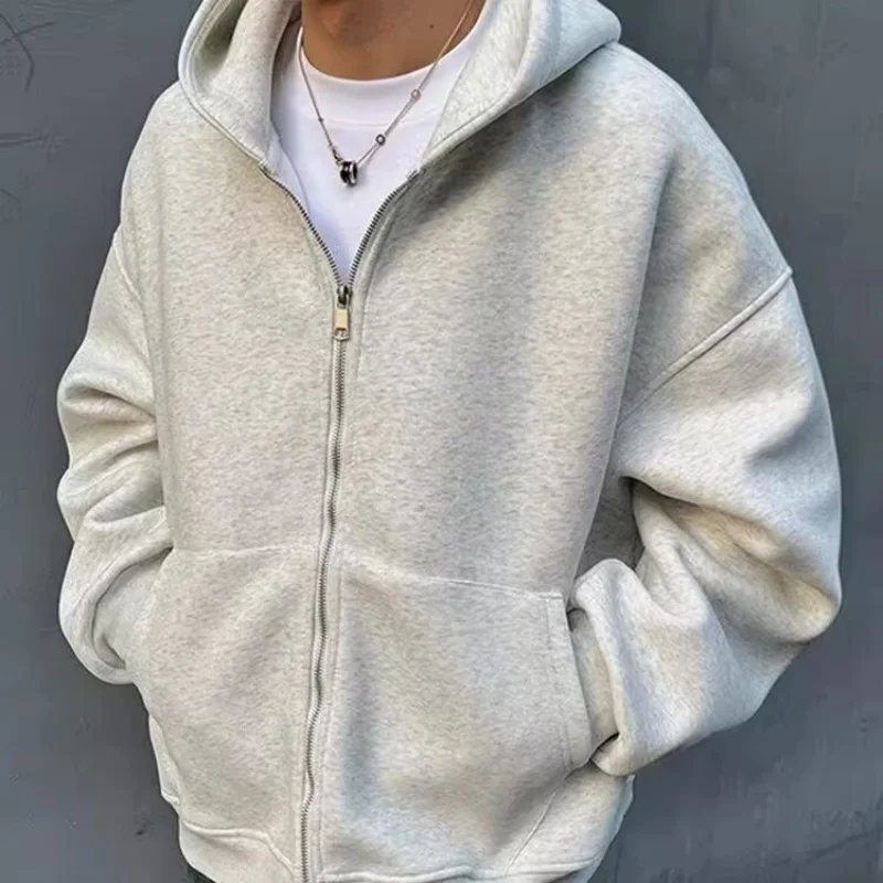 Hooded sweatshirt 2025 autumn collection new men's sports and casual fashion style with loose shoulder sleeves, simple top