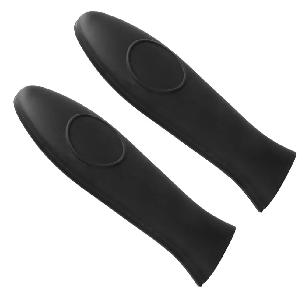 2 pçs silicone pan lidar com capa de isolamento térmico anti-queimadura aperto para panelas de metal ferro fundido frigideira casa cozinha cozinhar ferramenta