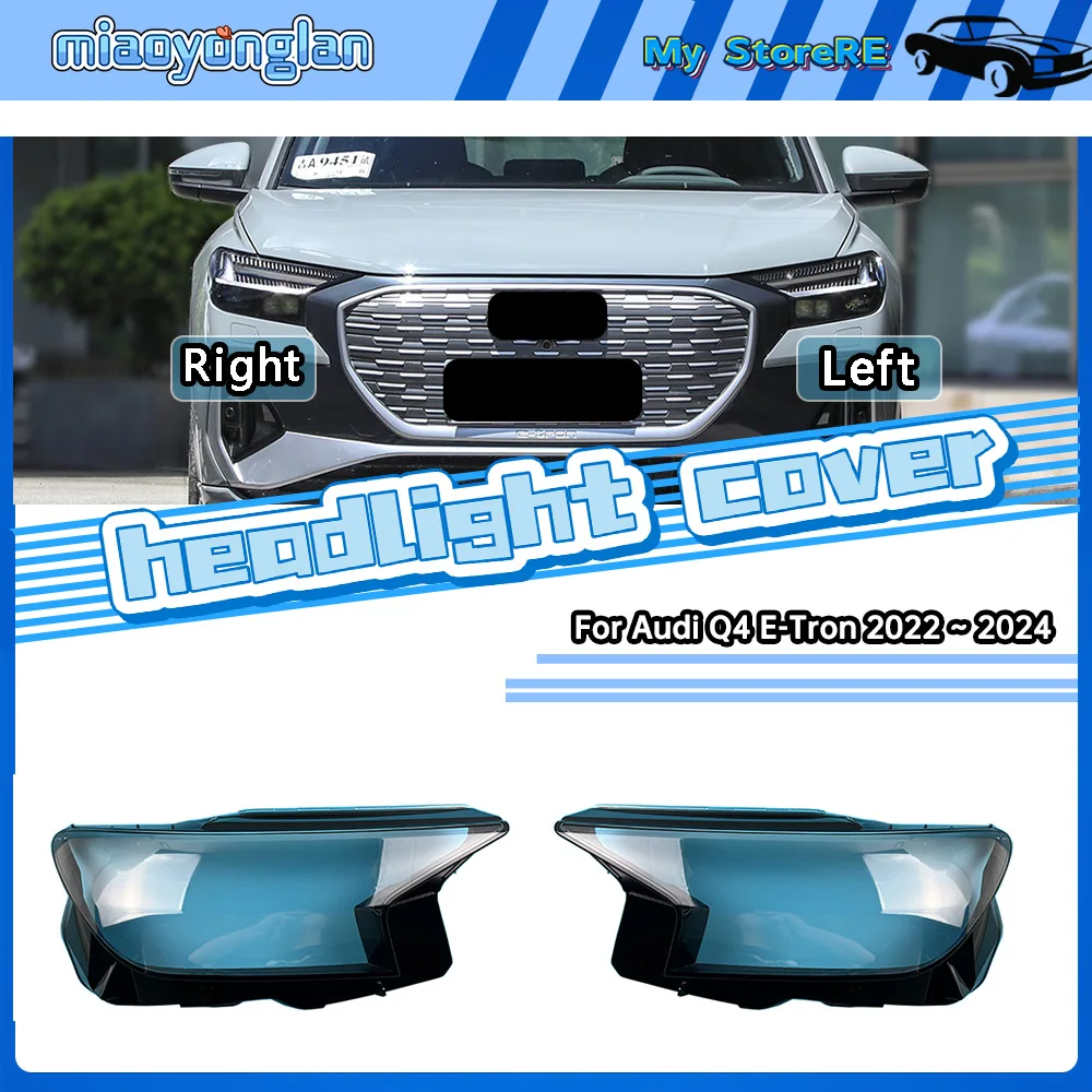 For Audi Q4 E-Tron 2022 2023 2024 Auto Front Headlight Cover Lens Transparent Glass Headlamps Lampshade Lamp Shell Masks