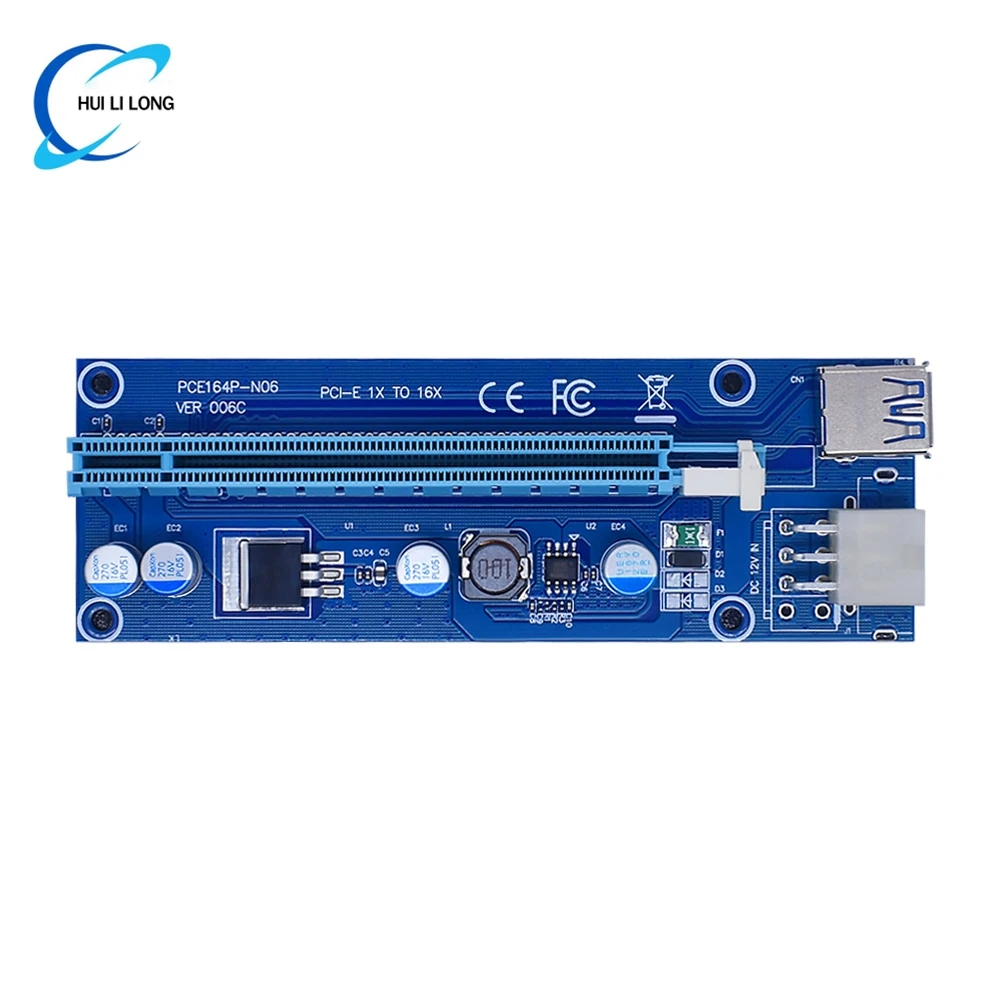 Wavgat ver006c pci-e riser cartão 006c pcie 1x a 16x extensor 60cm 100cm cabo usb 3.0 sata para 6pin cabo de alimentação para placa gráfica