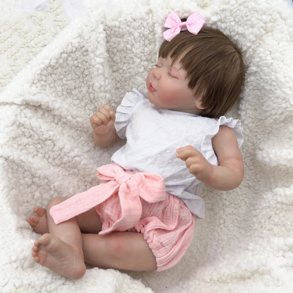 20inch Reborn Baby Doll Vito with Hand Root Hair Realistic Newborn Dolls 3D Painted Skin Tone Visible Veins Collectible Art Doll