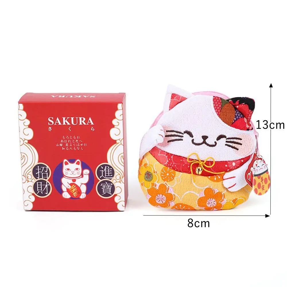 Bring Wealth Maneki Neko Lucky Cat Coin Purse Good Luck Handbag Accessories Fortune Cat Small Item Bag Cotton Creative Gift