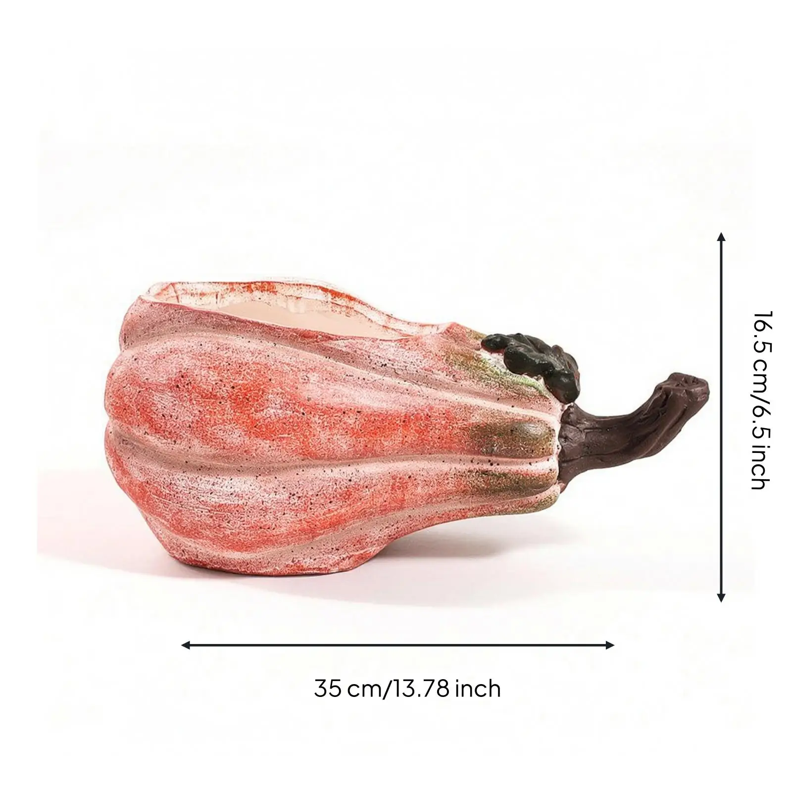 Pumpkin Planter Festive Pumpkin-Shaped Plant Pot Halloween Planter with Embellishment for Gardeners, Garden, Patio, Balcony