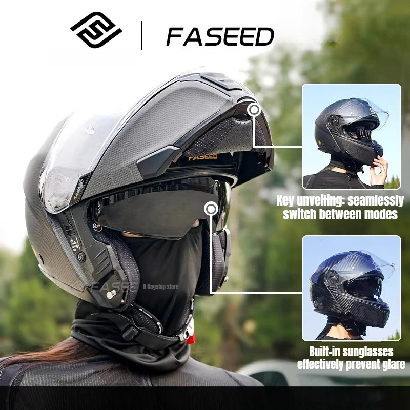 

Мотошлем FASEED 929 из ультралегкого карбона, полнолицевой, для мужчин и женщин, летний, для трековых гонок, с визором, капасете
