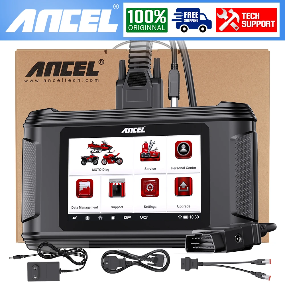 

Диагностический сканер для мотоциклов ANCEL MT510, все системы, для BMW/DUCATI/HARLEY, поддержка 30+ функций, сброс ЭБУ, OBD2, инструмент диагностики мотоциклов