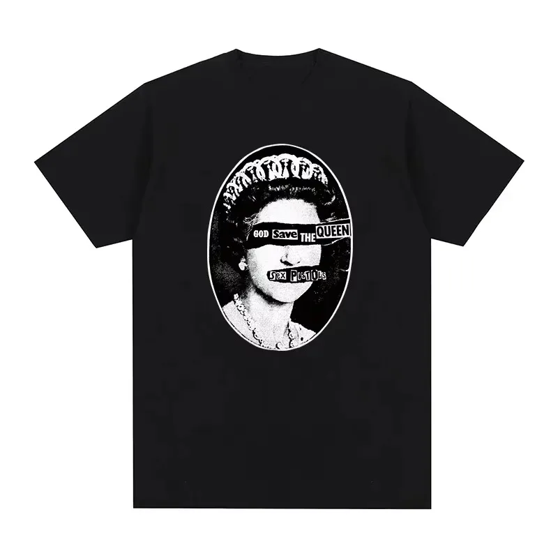 2026 Fashion New God Save Queen Sex Pistol T-shirt Pure Cotton Men's T-shirt New Round Neck T-shirt Pure Cotton Neutral T-shirt