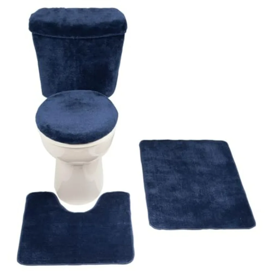 

5 Piece Bath Set for Bathroom with Soft Microfiber Material in Blue Color Absorbent and Quick-Drying Features