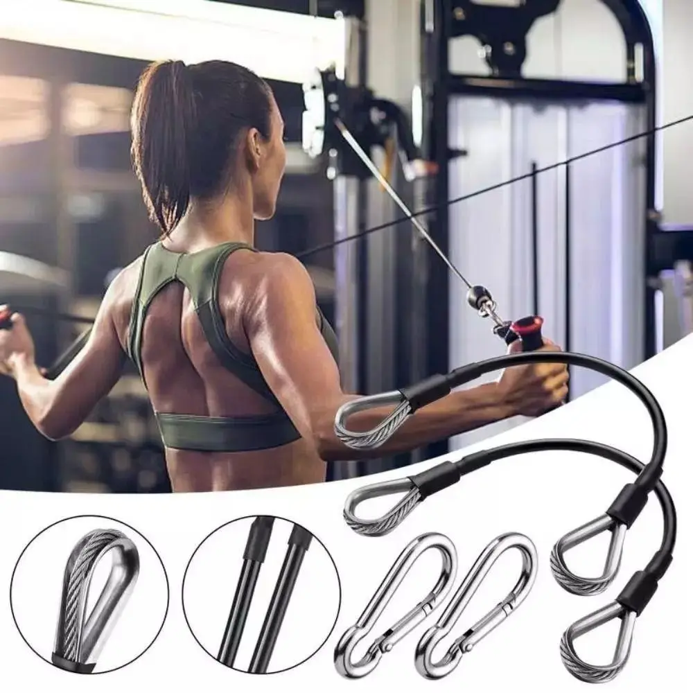 Sturdy Home Gym Extension Cable Stainless Steel Rubber Coated Gym Cable Wear Resistant and Firm Nylon Protective Cover