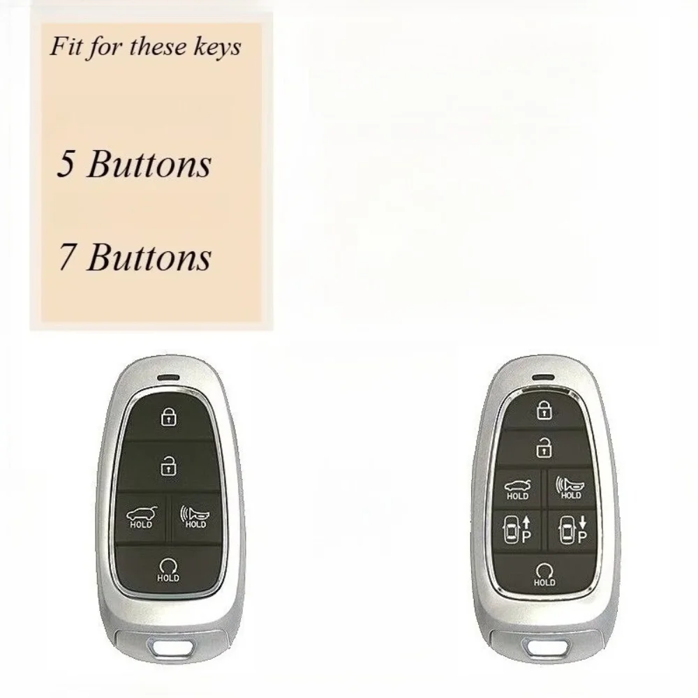 Gold Edge TPU Remote Key Fob Case Cover for Hyundai Sonata Nexo DN8 Santa Fe TM Tucson NX4 Staria Ioniq 5 7 Buttons Accessories