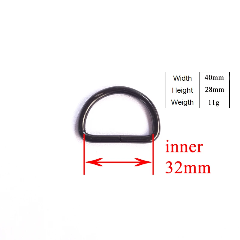 1pc Nickel plated D-Rings 25mm webbing strapping bags garment 30mm accessory retailing 15mm non welded metal flat Dee ring 20mm