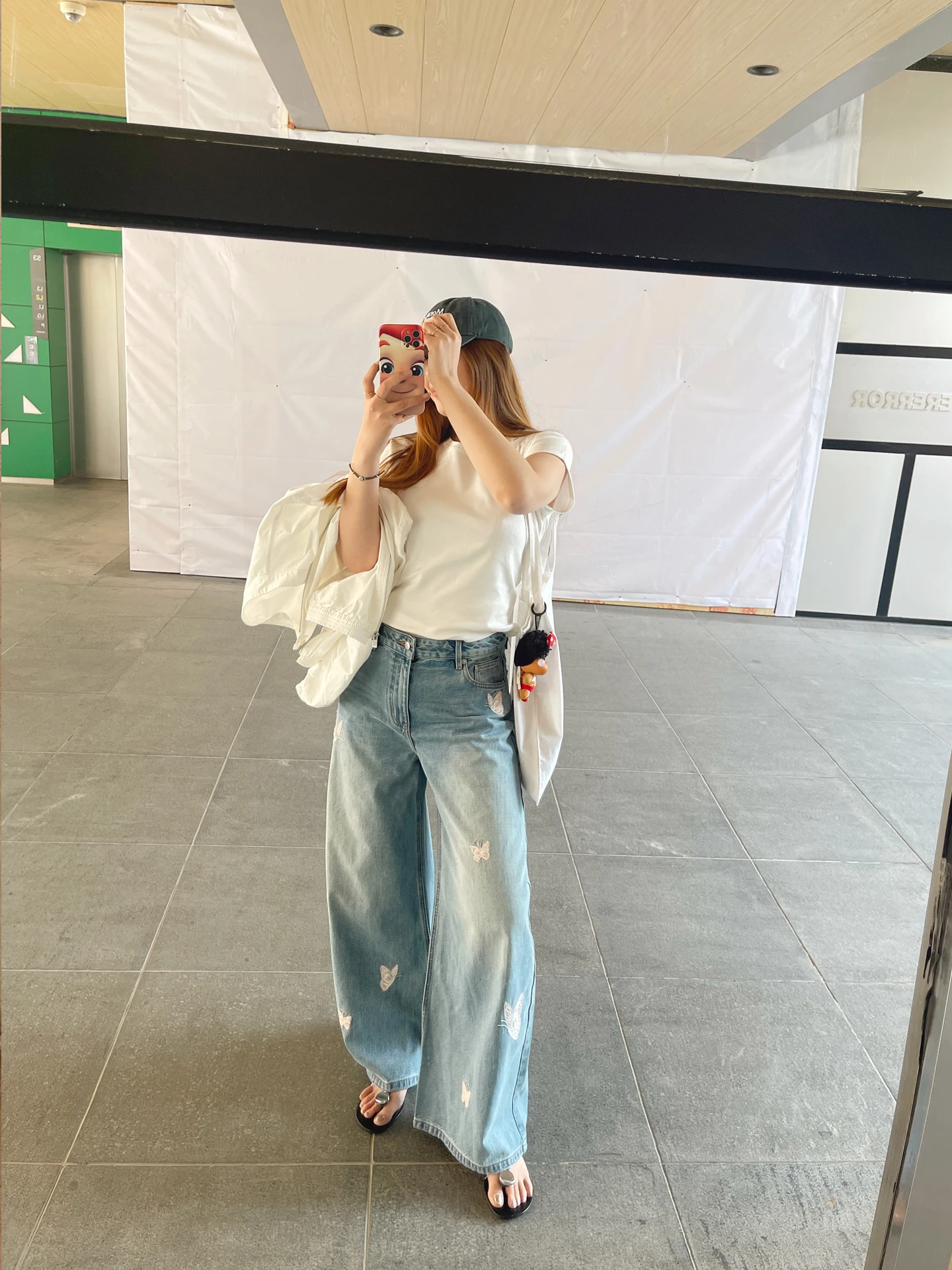 

Женские джинсовые брюки KOGIRL с ручной вышивкой, высокой талией, свободным кроем и широкими штанинами, весенние, из выстиранного денима