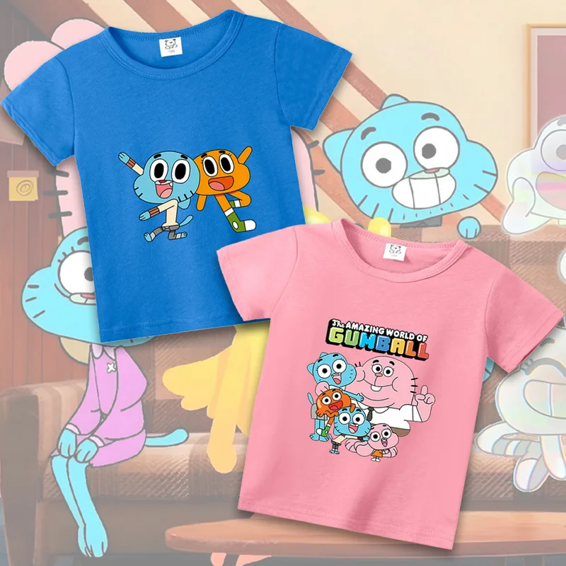 The Amazing World of Gumball Anais Darwin Short Sleeve Tee Cartoon Kids T-Shirt Summer Clothes Cute Boy Girl Tops Birthday Gift