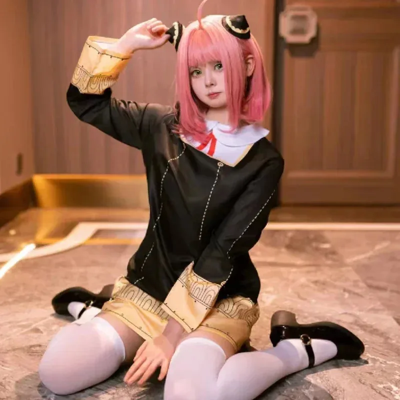 

Anime SPY X FAMILY Anya Cosplay Costume Cute Girls Dress Uniform Christmas Birthday Carnival Party Role Play Outfit Gifts