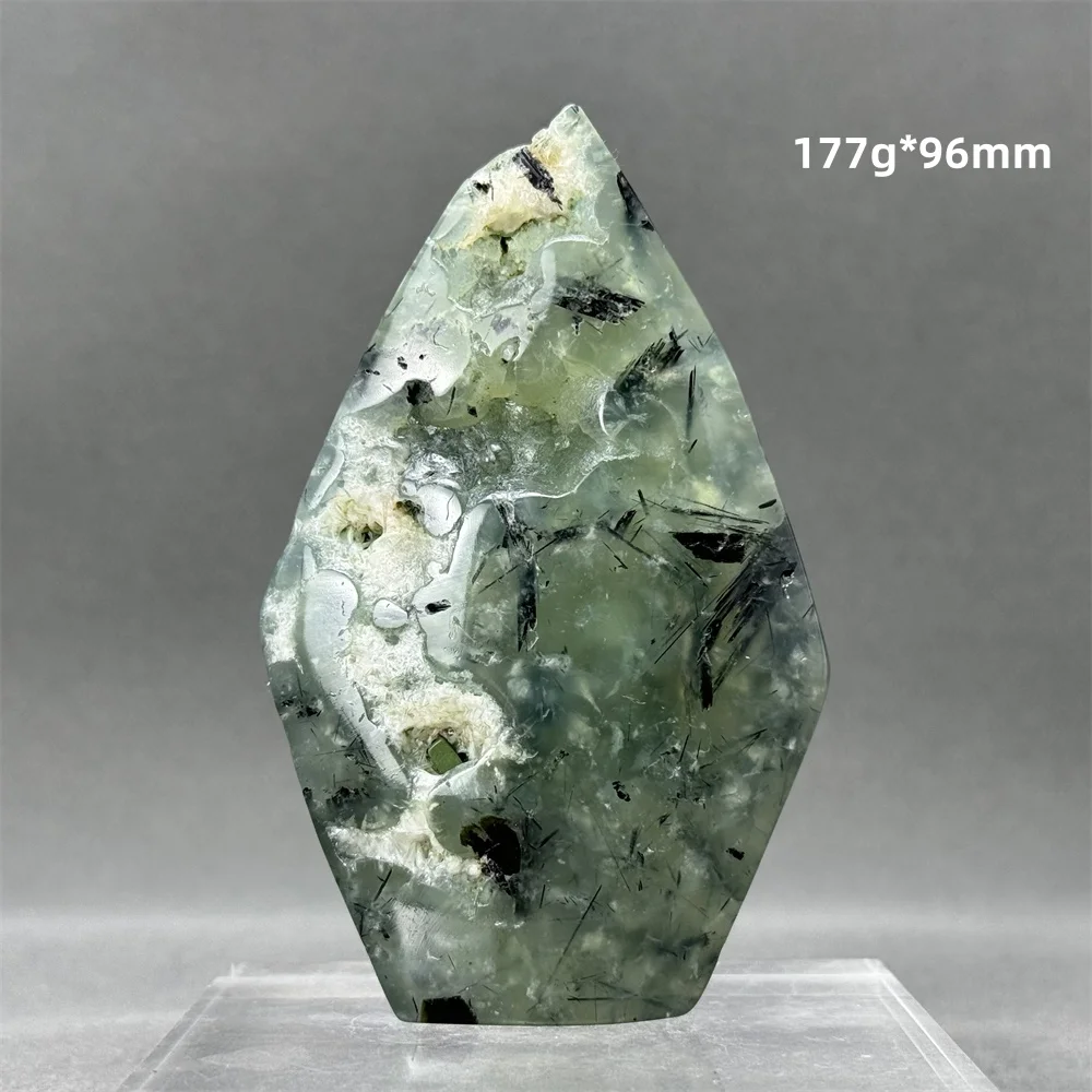 Natural Green Grape Agate Tourmaline Free Form Torch Mineral Specimen Meditation Treatment Home Energy Feng Shui Ornament Gift