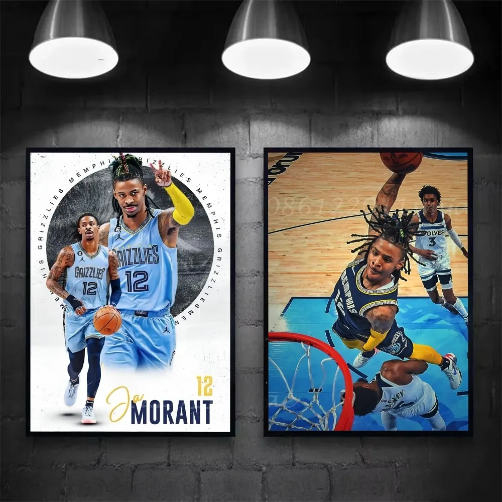 1 قطعة ملصق JA MORANT فني ذاتي اللصق مقاوم للماء ملصق ورقي مقهى بار ديكور جدران الغرفة