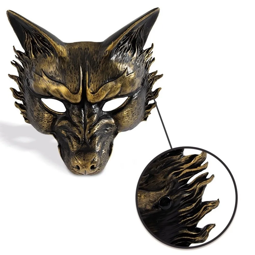 

Creative Wolf Halloween Mask Half Face Animal Masquerade Mask Dress Up Props Foam Cosplay Mask Nightclub