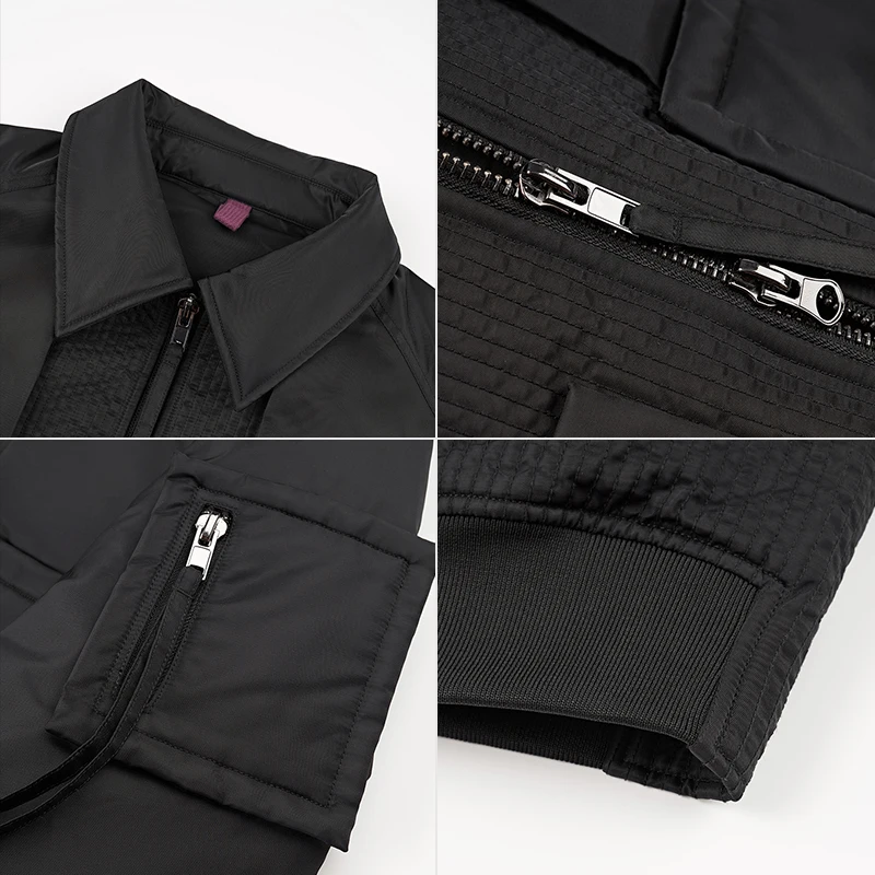 Chericom Short Bomber-style Jacket Shirt Collar Multi-pocket Design Fashion Forward Waterproof Windproof Warm Men Coats Y278548Y