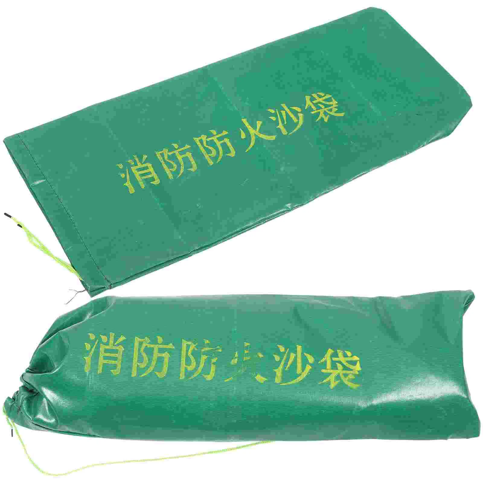 

2 Pcs Sand Bags Fireproof Sandbags Flood Protection Sack Doors Windows 7000X3000X100CM Green Empty