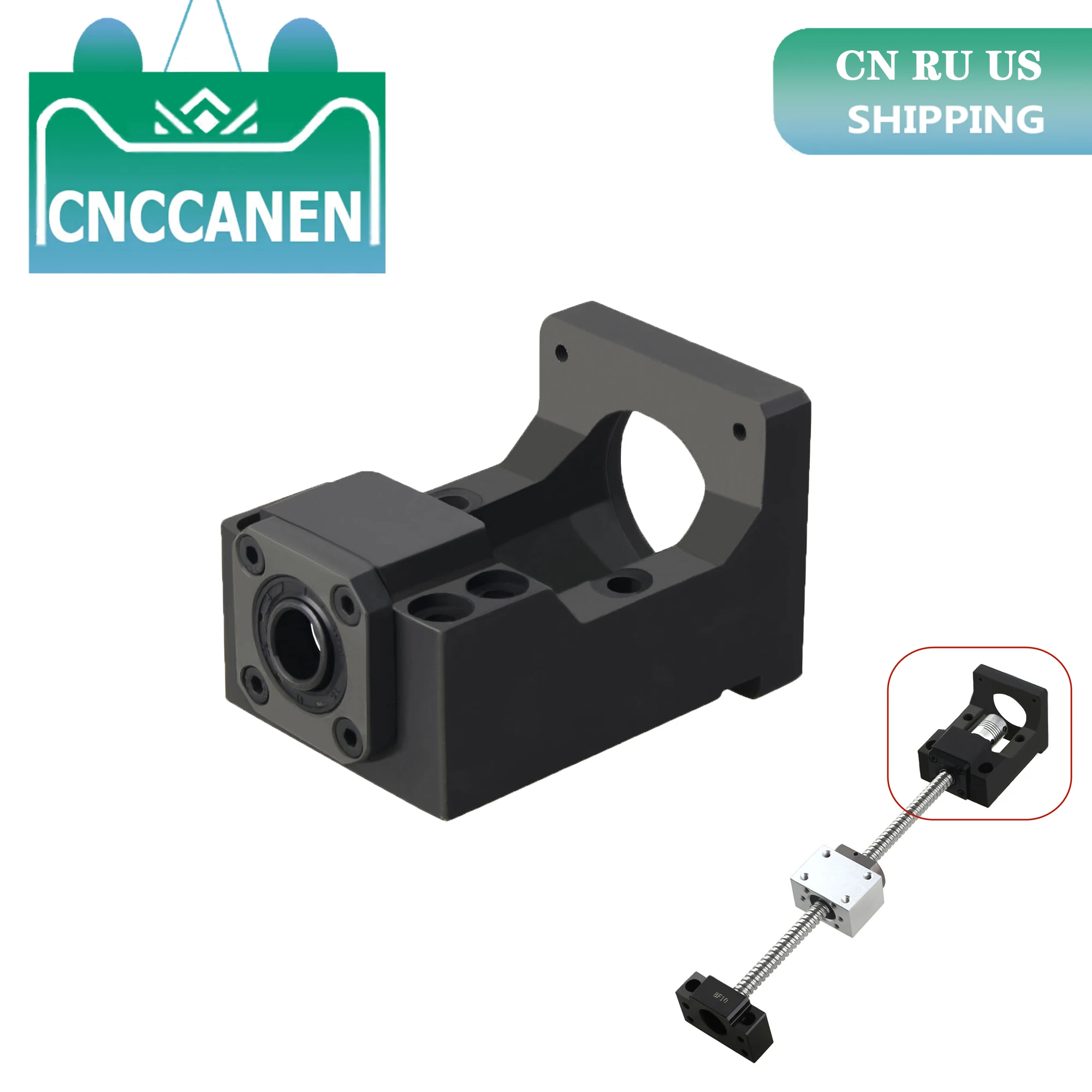 

CNC part Nema 23 Stepper Motor Steel Mounting Bracket HM10-57 HM12-57 Fixed End Supports unit for Ballscrew SFU1204 SFU1605