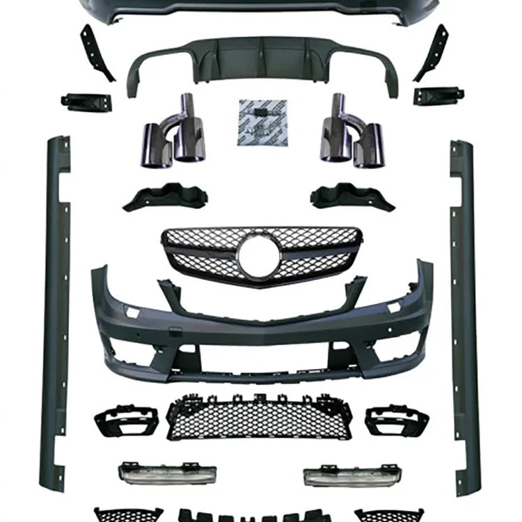 

Хорошее качество, непосредственно с завода, полипропилен c-класс C63, комплект кузова автомобиля для C63W204 C63W205 с глушителем