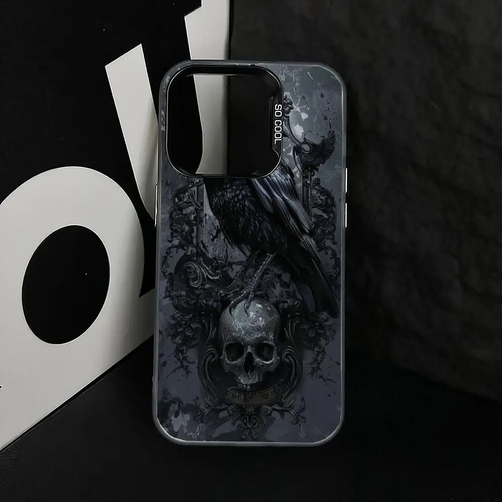 

Owls and skeletons case for iPhone17 16 15 14 13 12 11 Pro/ Max/Plus shock-proof rear cover anti-fingerprint
