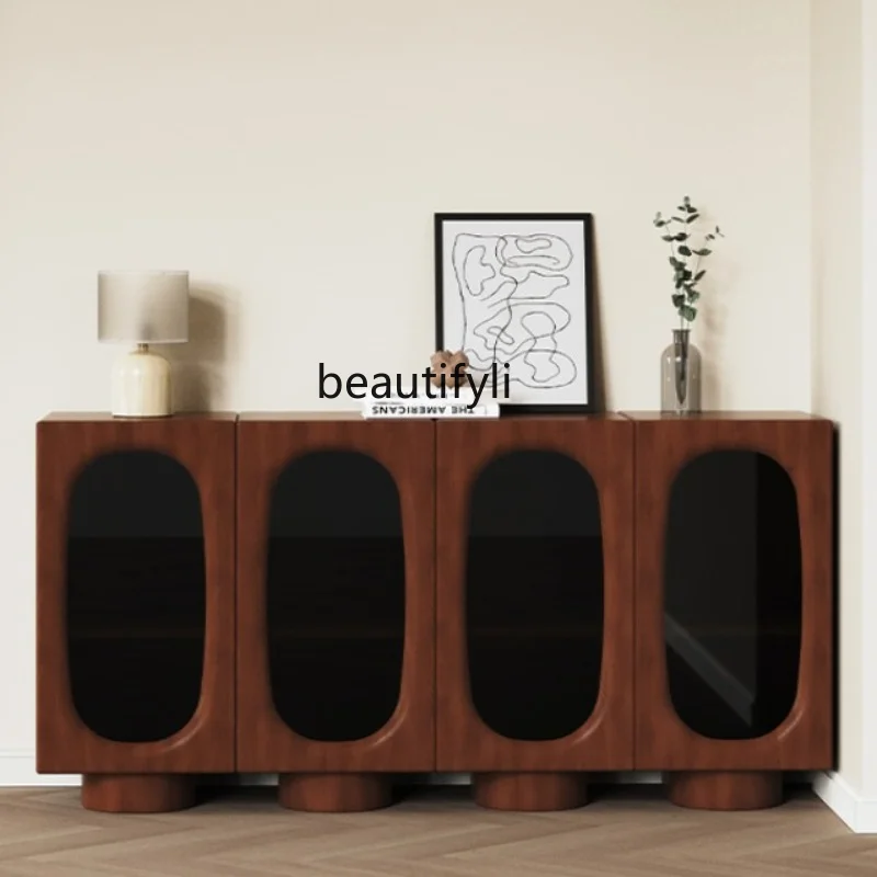 

Solid Wood Sideboard Cabinet Multi-Function Storage Cabinet Vintage Wine Cabinet Wall Storage Cabinet Living Room furniture