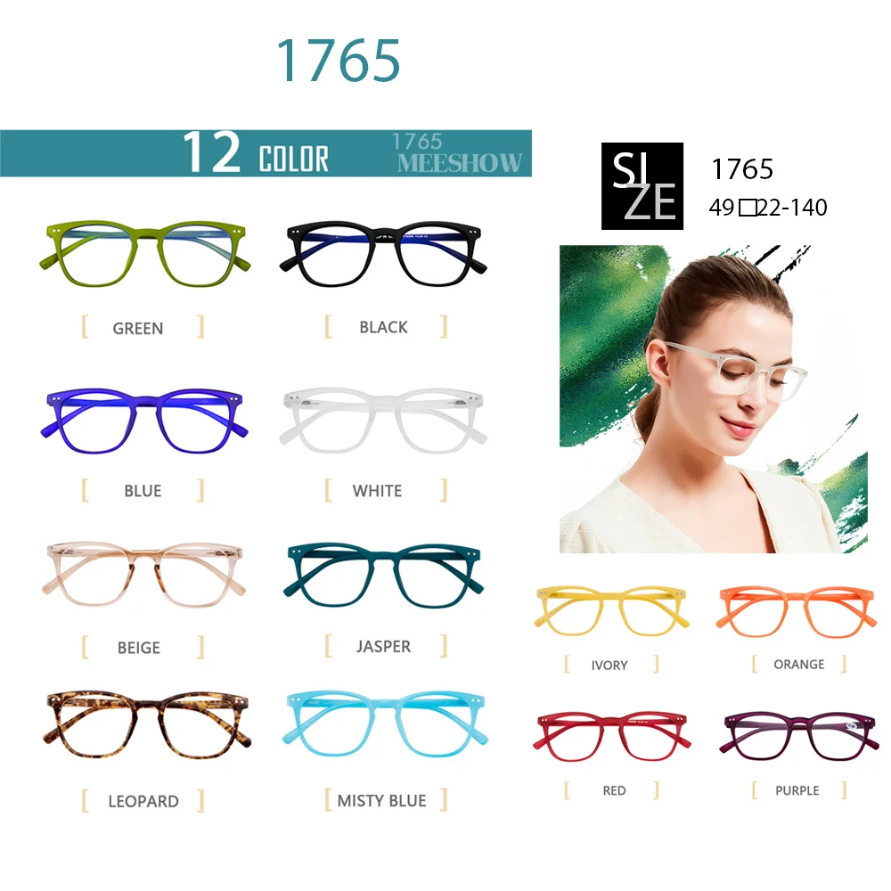 Meeshow Reading Glasses Women blue light blocking Square Eyeglasses  Retro Europe Stylish Presbyopia Classic Eyewear 1765