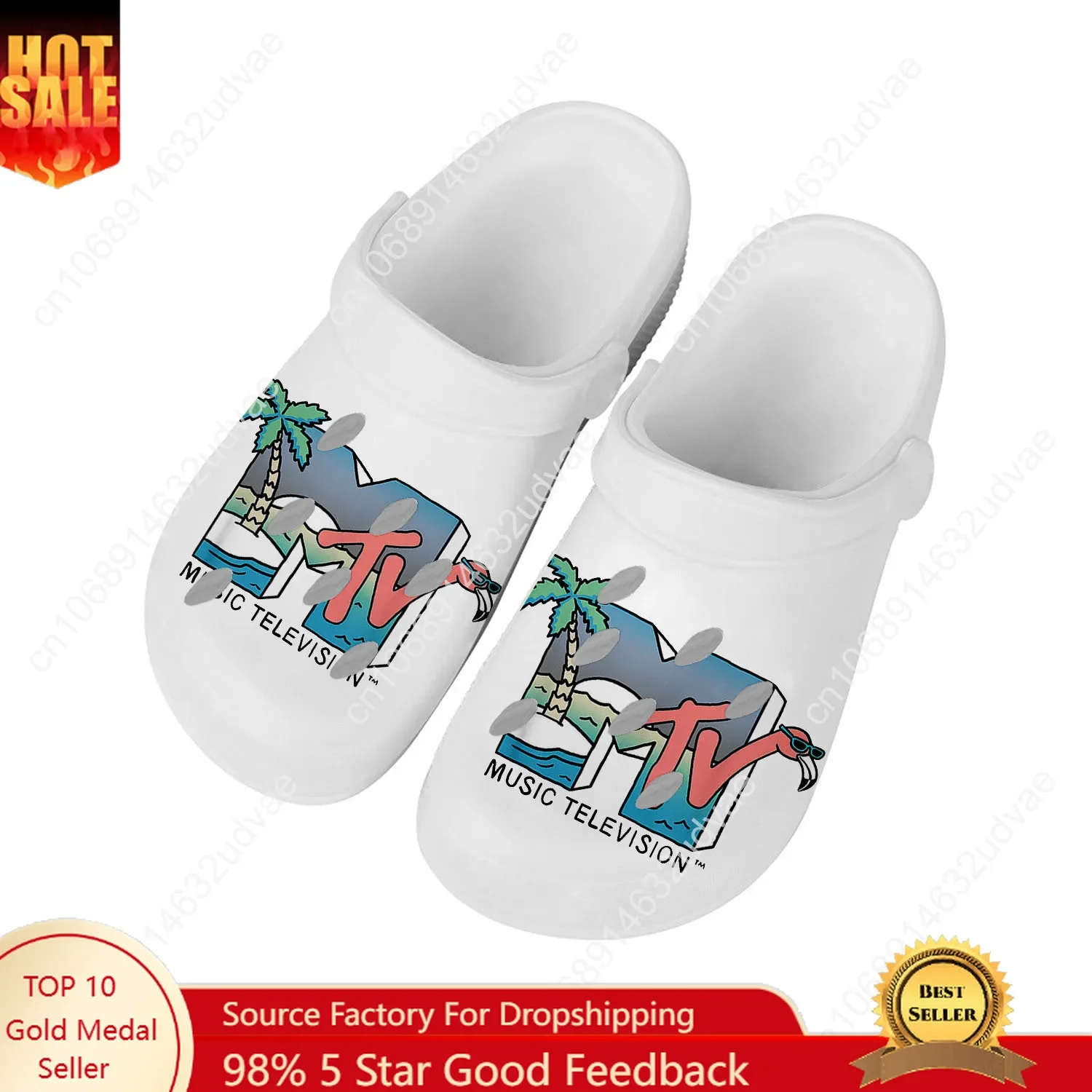 

Mtv Music TelevisionMTV Water Shoes Mens Womens Comfortable Home Garden Clogs Customizd Sandals Beach Breathable Hole Slippers