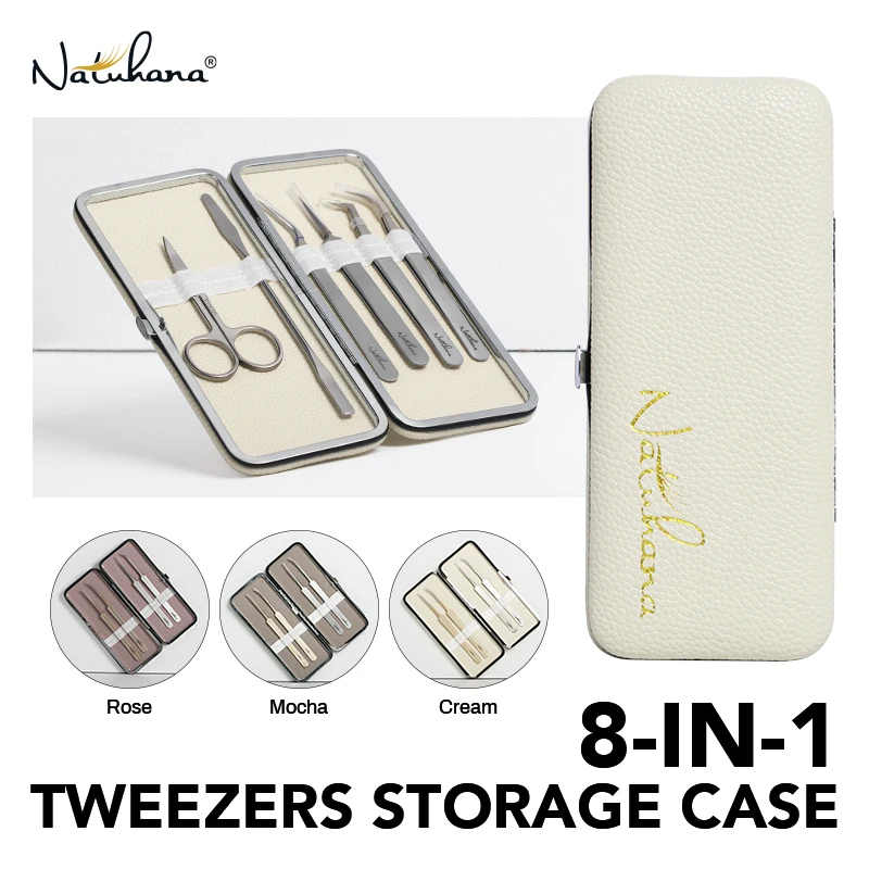 NATUHANA Tweezers Case for Eyelash Extension Makeup Tweezers Protection Box, Lash Color Tweezers Case (Without Tweezers)