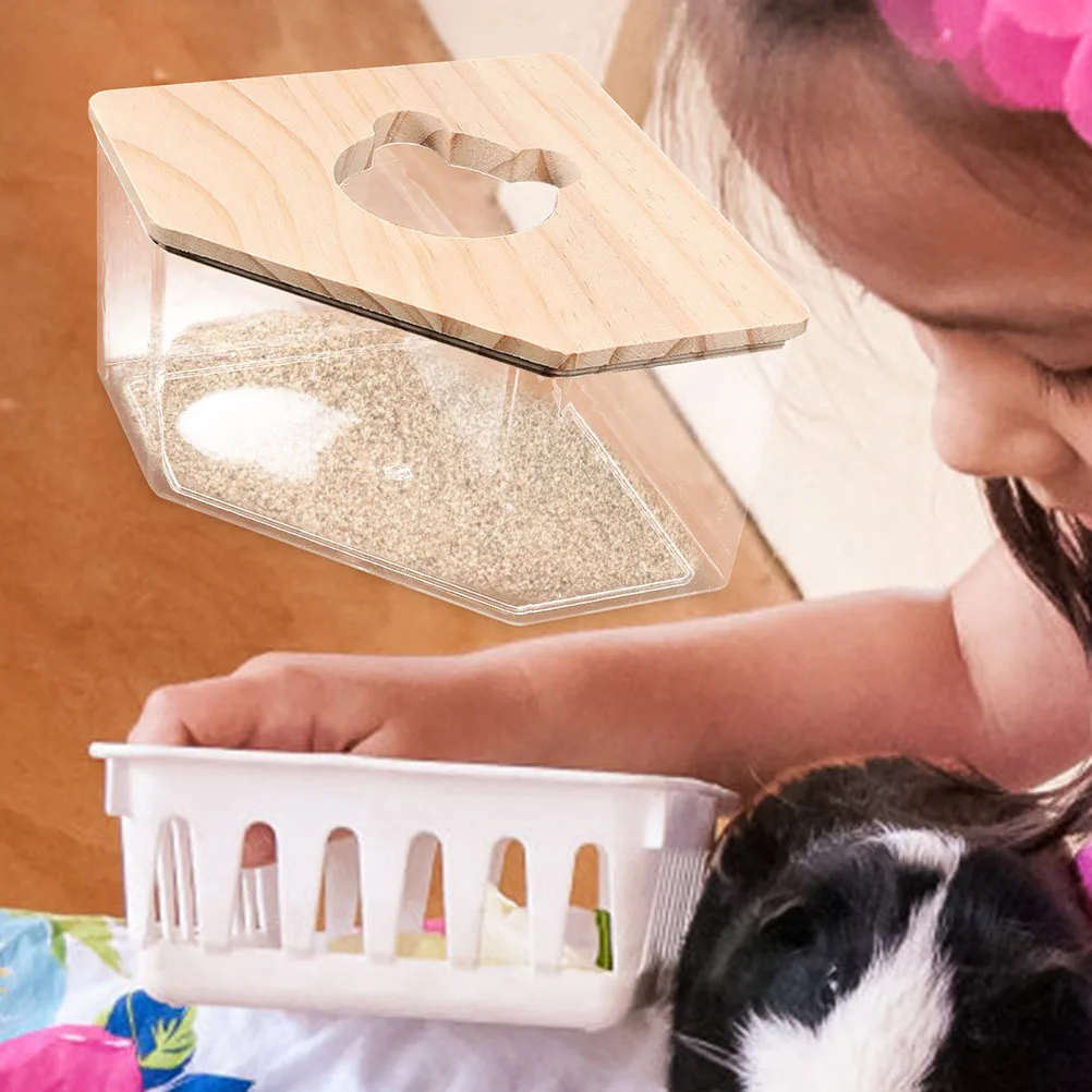 

Small Hamster Sand Bath Box Acrylic Bathroom Sand Bathing Container Clear Hamster Supplies Gerbils Chinchilla Guinea Pig