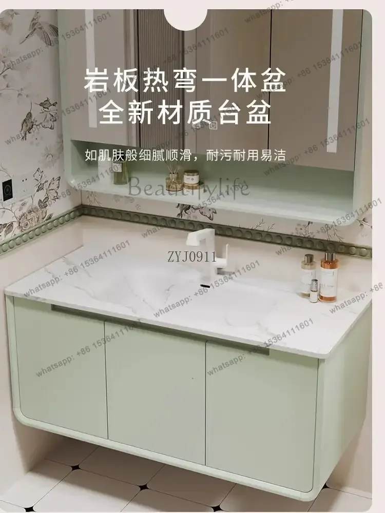 French retro style ceramic integrated basin oak smart combination bathroom cabinet toilet hand wash basin