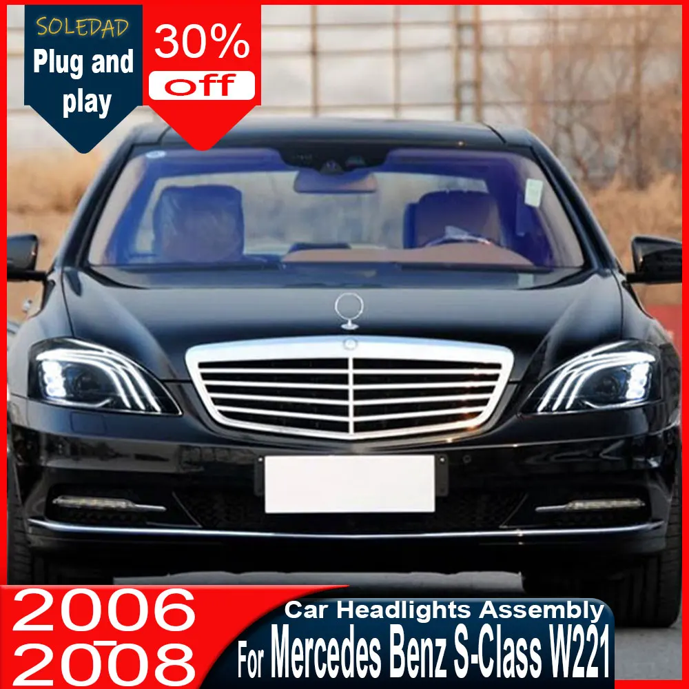 Faros LED para coche Mercedes-Benz Clase S W221 2006-2012 estilo Maybach, conjunto de faros LED automáticos con lente proyectora, accesorios.