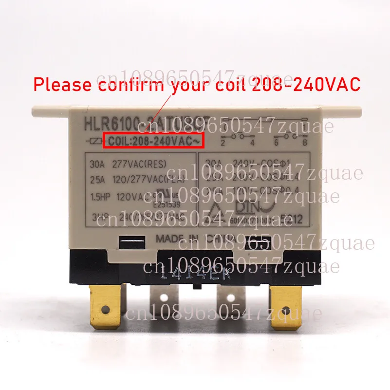 1PC HLR6100-2ATUBCF 208-240VAC Compressor Relay 6 Pins 30A