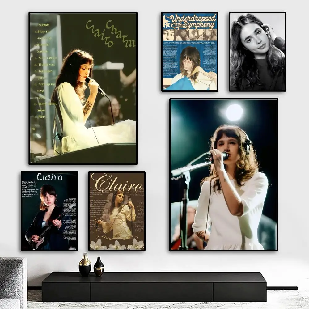 Charm Singer C-Clairo FAMOUS Painting Calligraphy HD Canvas Poster living room bedroom bar aesthetic