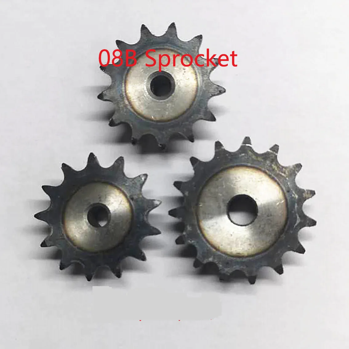 

08B Sprocket Chain Wheel 9/10/11/12/13/14/15/16/17/19-24Teeth Pitch 12.7mm 45 # Carbon Steel Industrial Cam Drive Chain Wheel