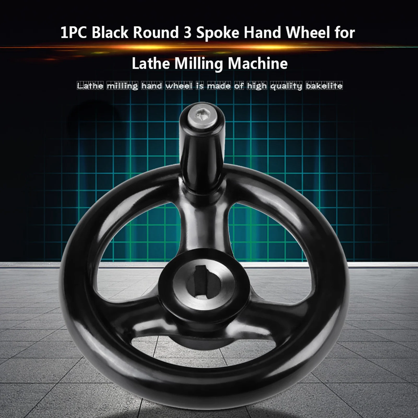 

1PC 3 Spoke Hand Wheel 12*100mm Black Round 3 Spoke Hand Wheel for Lathe Milling Machine