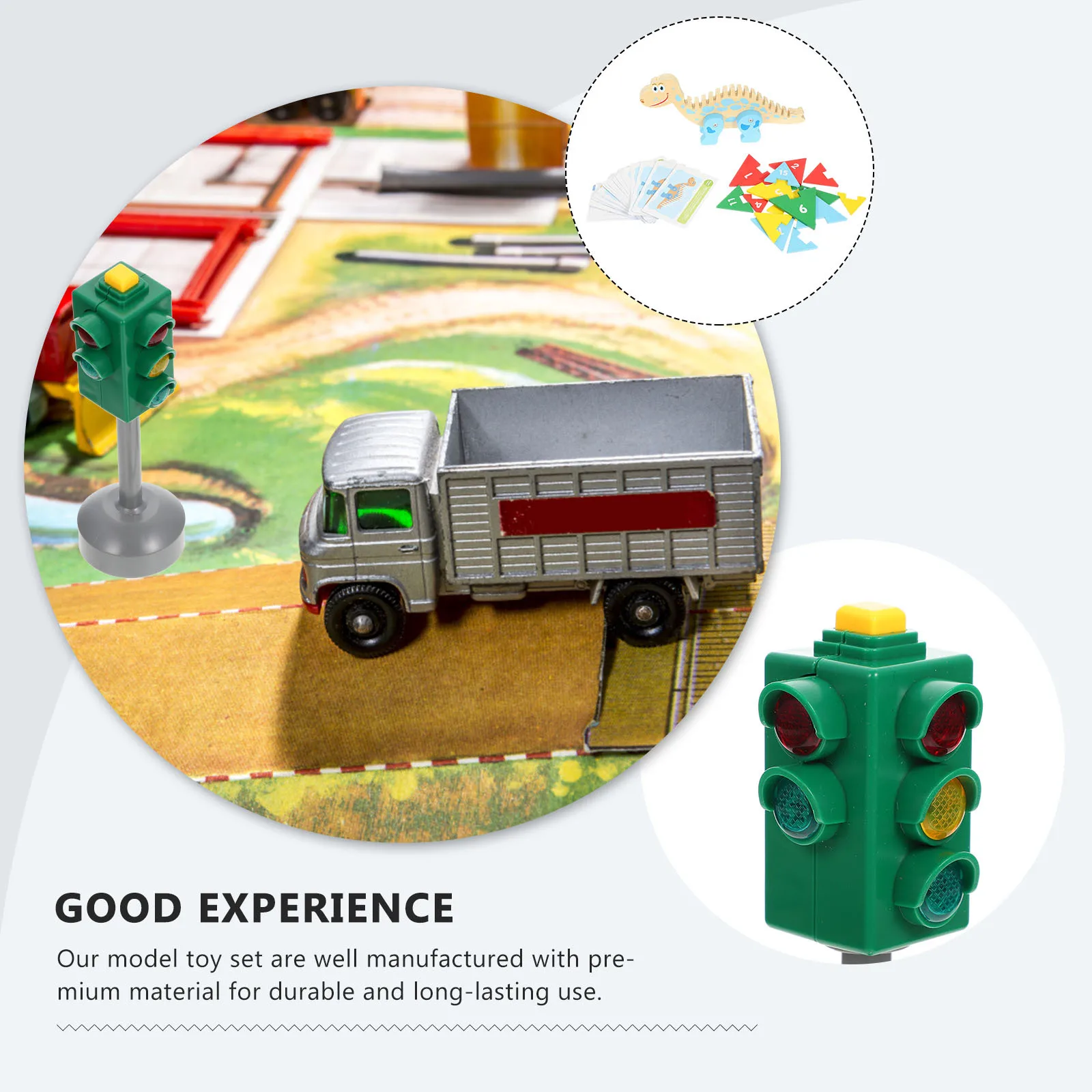 3 قطعة ضوء إشارة المرور للأطفال مجموعة تعليمية علامات الطريق الصغيرة Stoplight Crosswalk تعلم اللعب لعبة إشارة المرور #3