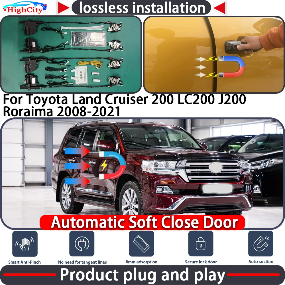 Closing Door Lock Actuator for Toyota Land Cruiser 200 LC200 J200 Roraima 2008-2021 Soft Close Power Latch System Auto Pull Door